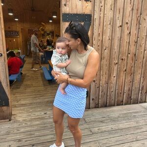 Abercrombie & Fitch Light Blue Daisy Pencil Skirt